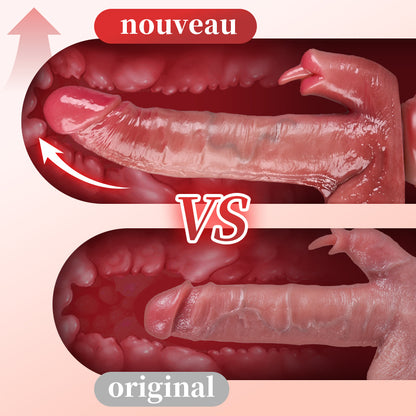 LickMax - Gode réaliste à bascule et à poussée chauffante de 26,5 cm de plus mis à niveau