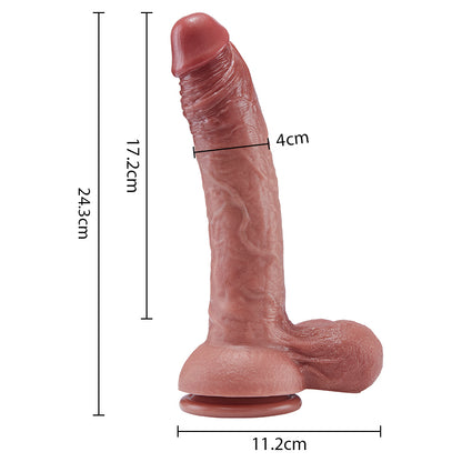 Dildo en silicone souple de 24 cm avec œuf vibrant