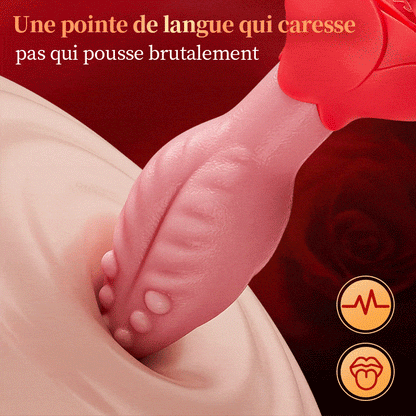Sera - Plug anal rotatif 360° en forme de langue avec base en rose pour femmes et hommes