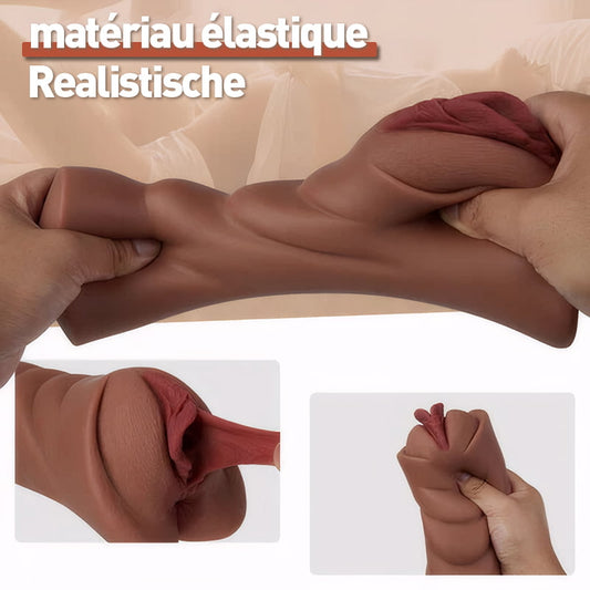 Nyx - Chatte de poche réaliste Matériau doux et durable Vagin texturé réaliste et anus serré Trous 2 en 1