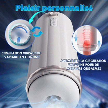 AcmeJoy Masturbateur masculin chauffant à va-et-vient réglable Bluetooth