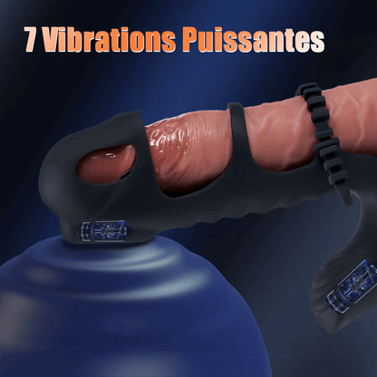 Lucifer - Manchon pénien vibrant à double moteur et vibromasseur 2-en-1 Jouet pour adultes