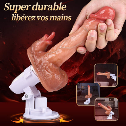 Acmejoy - Sex Machine 90° Réglable Automatiquement 8 Godes Vibrants, Vibrants et Léchants Vibrateur