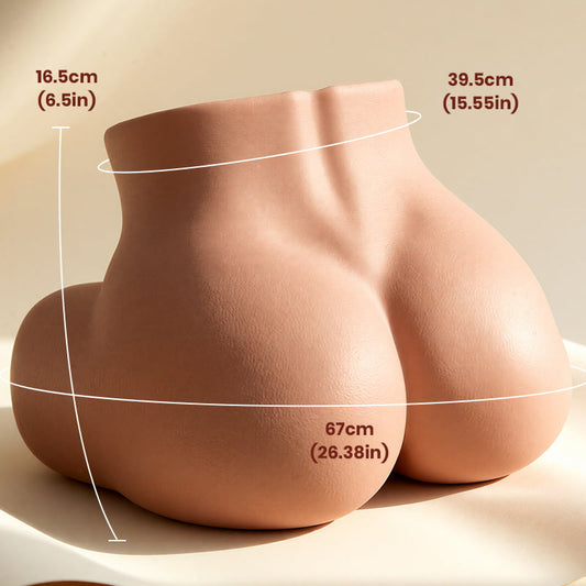 Calista 3,27 kg – Torse de poupée sexuelle en silicone de qualité médicale | Fesses bombées et fermes | Double canal différencié à texture réaliste | Moule de fessier ultra-réaliste couleur chair
