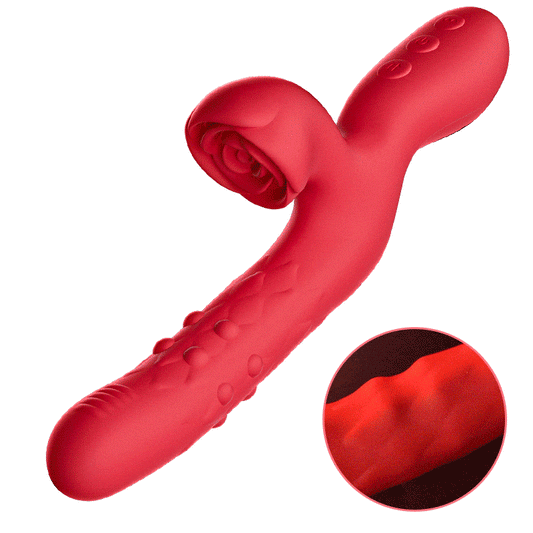 Acmejoy - 7 vibratrice G-Pot stimule avec le clitoris rose qui appuie