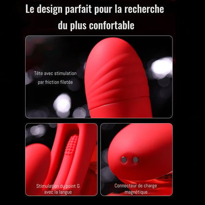 Vibrateur 3 en 1 pour le point G et le point A pour le massage clitoridien
