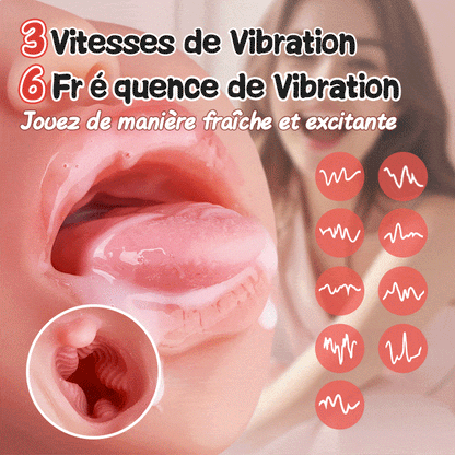 Hanny Temptation - 3 vitesses de vibration 7 fréquences Langue léchant Pocket Pussy Nude Color