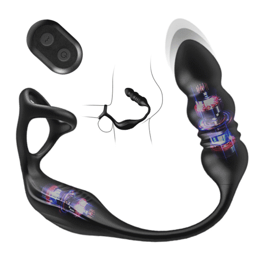 Mike - 9 Masseur Prostatique Wearable à Vibrations et Pulsations avec Anneau Pénienn