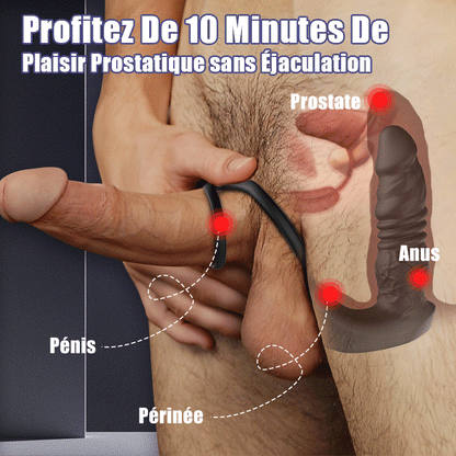 Kael - Jouet anal réaliste pour prostate avec 9 modes de vibrations et double anneau pour une stimulation optimale