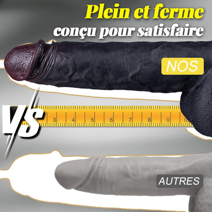 Maurice - Gode Chauffant à Vibrations et Poussées Marron Grande Taille pour Hommes et Femmes