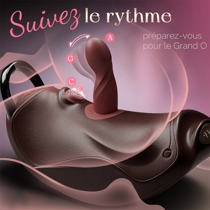 Machine Sexuelle VVD Rider Air à Piston avec Double Vibration et Accessoires | Mains Libres
