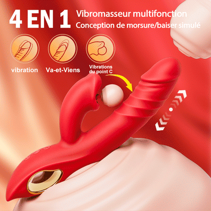Chloe - Vibromasseur point G 4 en 1, stimulation clitoridienne par morsure de lèvres, jouets sexuels pour femmes et couples