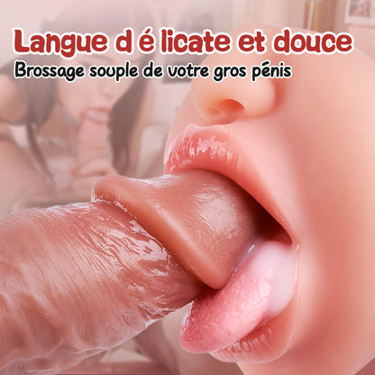 Hanny Temptation - 3 vitesses de vibration 7 fréquences Langue léchant Pocket Pussy Nude Color