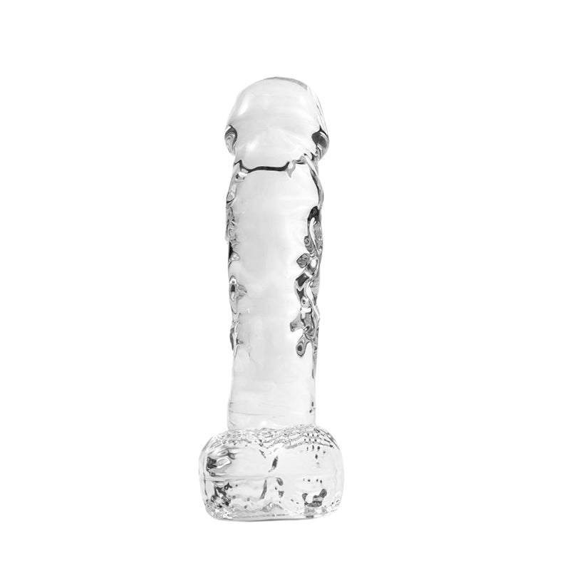 Simulation de phallus en verre transparent couleur transparente