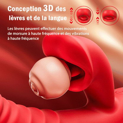 Chloe - Vibromasseur point G 4 en 1, stimulation clitoridienne par morsure de lèvres, jouets sexuels pour femmes et couples