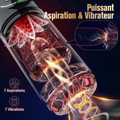 Cinder – Stroker de fellation à poussée, rotation, aspiration, vibration et léchage
