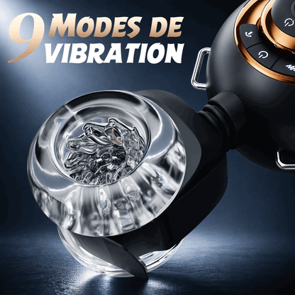 【Vente flash : -30 %】Hazel - Masturbateur masculin portable 3-en-1 avec gaine en silicone, fonctions de va-et-vient, rotation et vibration à 9 niveaux