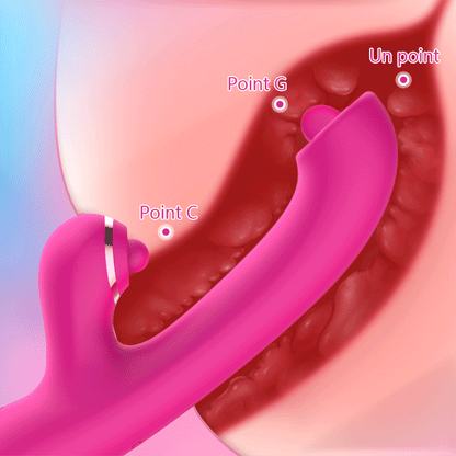 Clitoris Dual Bullet 7 tapotements vibrants et 10 stimulations rotatifs