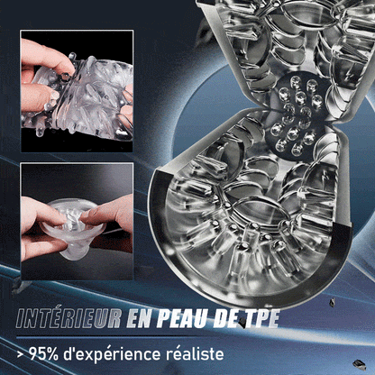 Bluesea 6 Masturbateur rotatif à poussée bidirectionnelle avec ventouse