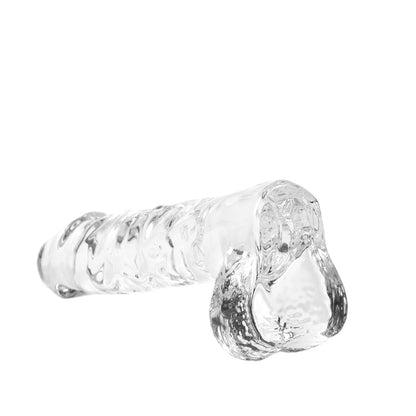 Simulation de phallus en verre transparent couleur transparente
