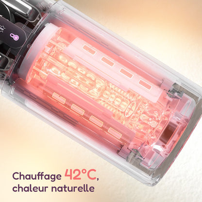 Vibedry - Masturbateur chauffant pour hommes, 7 niveaux de téléscopage, 5 modes de vibration, contrôlé par application, multifonctionnel