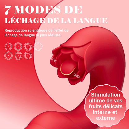 Tina - Vibromasseur Féminin avec 7 Fréquences de Vibration, Oscillation et Léchage de Langu