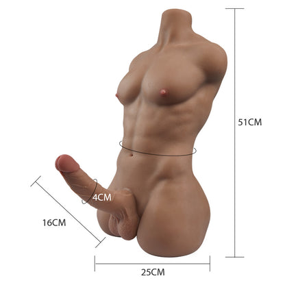 Homme primitif : Leon mannequin à la peau bronzée, poids de 8,5 kg.