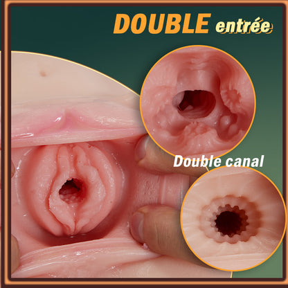 Moule de couleur viande d'entrée à double couche de chatte en forme de chignon