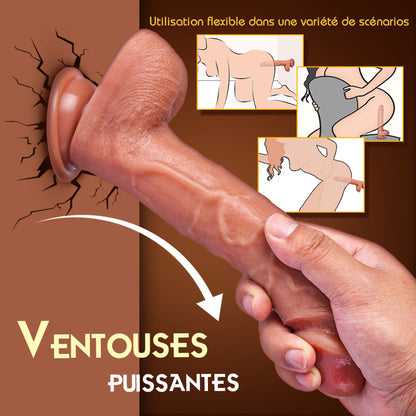 Grand gode électrique vibrant rétractable à 3 fréquences et à 9 fréquences