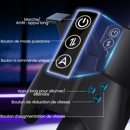 Bestvibe Turbo 10 Modes Stroker à Poussées Explosives – Design Gamepad Immersif avec Support Téléphone