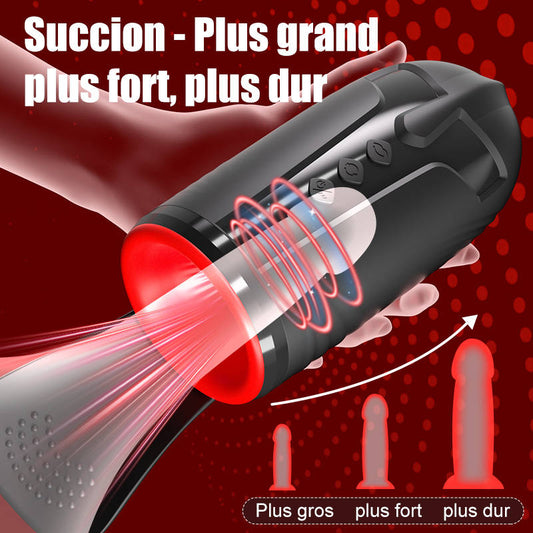 Chevalier-10 Vibration 5 Succion orale 3 Torsion Entraînement + Masturbation du gland