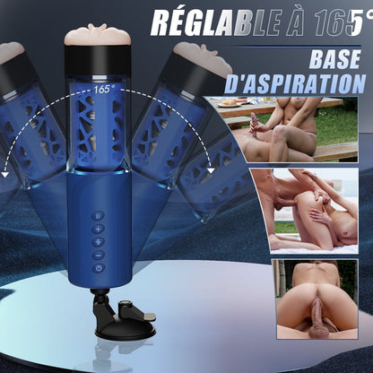 Bluesea 6 Masturbateur rotatif à poussée bidirectionnelle avec ventouse