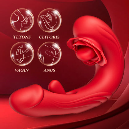 Papaver rhoeas —— Rotation à 10 fréquences + vibration + claquement, vibrateur point G trois en un