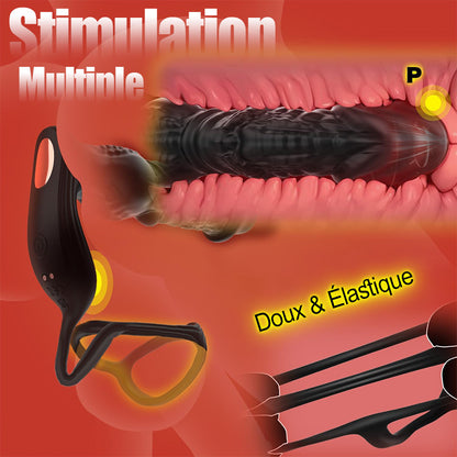 Leonidas - Masseur de prostate 6 en 1 à poussée rapide avec télécommande et application