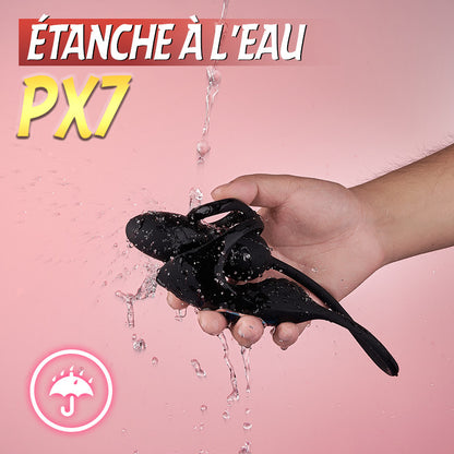 Masseur prostatique avec 9 niveaux de choc et de vibration, stimulateur testiculaire et anneau pénien