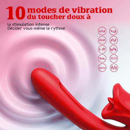 Bisou - Vibrateur G-Point-Slap avec fonction de léchage de la langue & langue vibrante