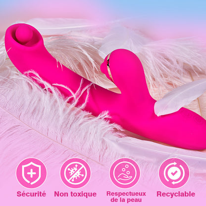 Clitoris Dual Bullet 7 tapotements vibrants et 10 stimulations rotatifs