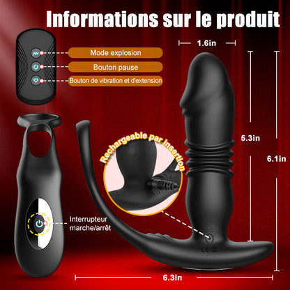 SAUL 3 Télescopique 12 Vibration Vibromasseur de Prostate