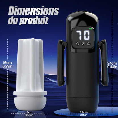 Phantom - 7 Aspirations 7 Vibrations Poignées Doubles Texture de Canal à Grands Granules Masturbateur Masculin