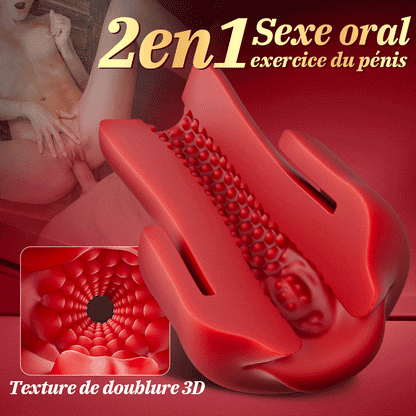 Red Fury Armour – Pompe à pénis à aspiration 9 niveaux avec orifice rouge et tunnel texturé