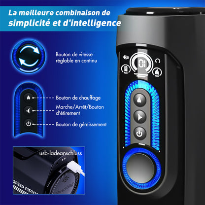 【+Lube gratuit!】Leten-X9 IV Masturbateur masculin rétractable, chauffant et audible