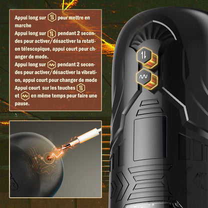 Asia 7 Rotation Télescopique Vibration Masturbation Masculine Tasse De Masturbation