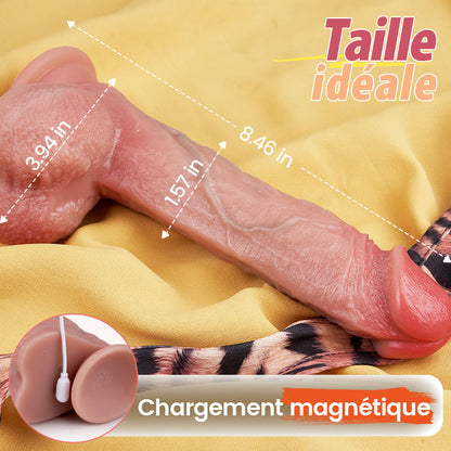 【TrueTouch】Alaric - Godemichet réaliste de 8,46 pouces avec étanchéité IPX7, 7 vitesses de poussée/balayage, 10 modes de vibration