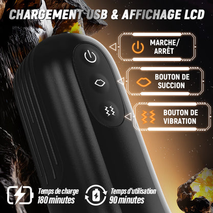 Captain - 5 Succion 10 Vibration Entrée Vaginale Simulée Masturbateur homme