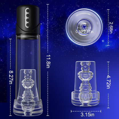 Pompe à pénis 6 modes de succion texture noire mate YINGJUE