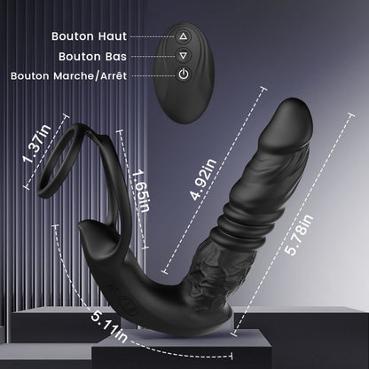 Kael - Jouet anal réaliste pour prostate avec 9 modes de vibrations et double anneau pour une stimulation optimale