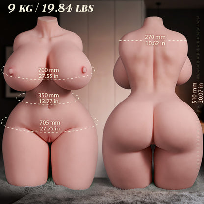 Lana - Seins en forme de goutte d'eau × déesse des hanches × poupée gonflable linéaire avec gilet réel Poupée Demi-corps