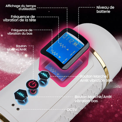 Throb - Entraîneur d'endurance vibrant double extrémité Edging Retard & Renforceur d'endurance Masturbateur masculin