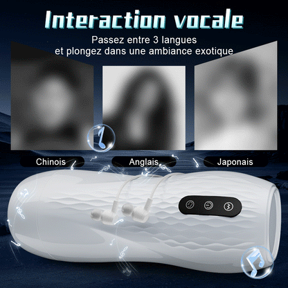 Fantasy - Masturbateur chauffant à 5 fréquences d'aspiration et 10 fréquences de vibration
