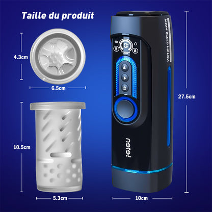 【+Lube gratuit!】Leten-X9 IV Masturbateur masculin rétractable, chauffant et audible